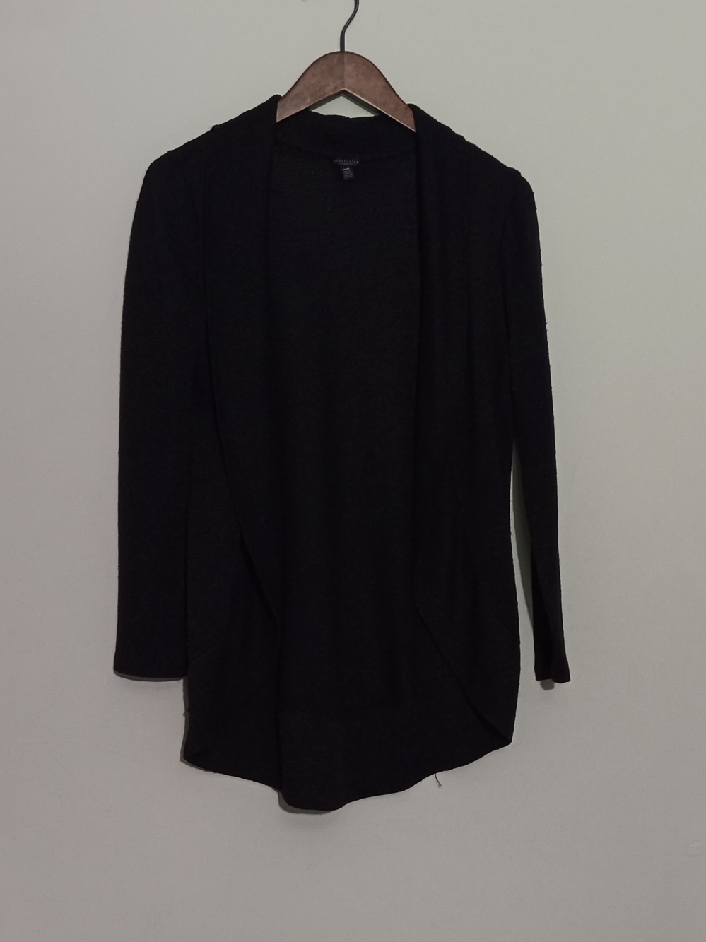 Hollister Black Open-Front Draped Cardigan
